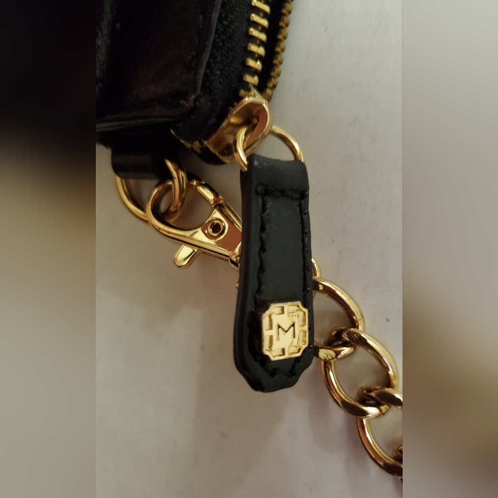 Monet Small 100% Leather Convertble Clutch Purse**Removable Chain Strap - Picture 9 of 9